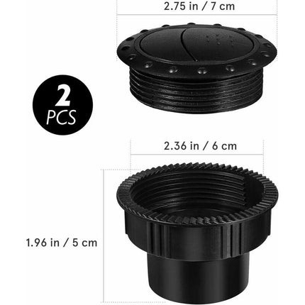 60Mm Car Interior Heater Vent Cover DAshboard Air Vent Deflector Side ROof Air Black Vent Outlet ROund Louvered DAsh.