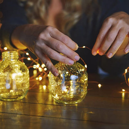 LED String Lights, [1 Pack] Battery Operated Fairy Lights With 5M 50 Warm White LEDs On Silver Wire For Bedroom, Party,.