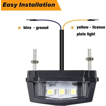 1 Pc Motorcycle License Plate Light, 12V Universal Motorcycle LED Tail Light Rear License Plate Lamp, White Light.