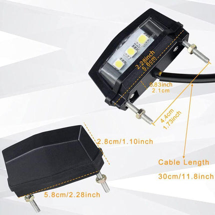 1 Pc Motorcycle License Plate Light, 12V Universal Motorcycle LED Tail Light Rear License Plate Lamp, White Light.