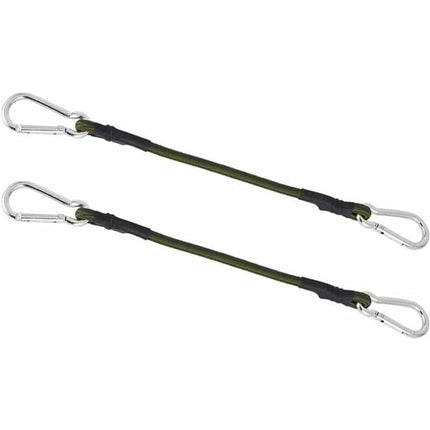 2 Pack 30Cm Heavy Duty Mini Bungee Cords With Carabiner For Camping, Luggage, Travel.