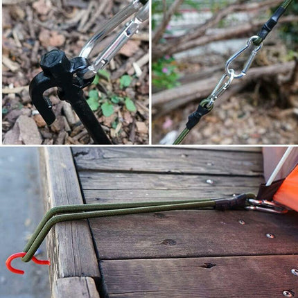 2 Pack 30Cm Heavy Duty Mini Bungee Cords With Carabiner For Camping, Luggage, Travel.