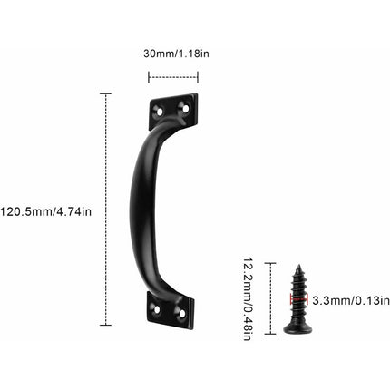 Black Furniture Handle, 10 Pieces Kitchen Cabinet Handles, Arc Drawer Handles, Effortless Push And Pull, With 40.