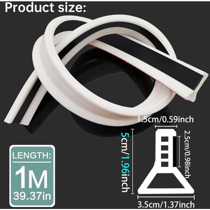 Foldable Shower Barrier And Water DAm Retention System Keeps Water Inside Threshold (1M, Magnetic Style-White).