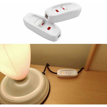 2 pcs Ac 250V 10A Inline On/Off ROcker Switch Desk Lamp Cable Switch With LED Indicator White.