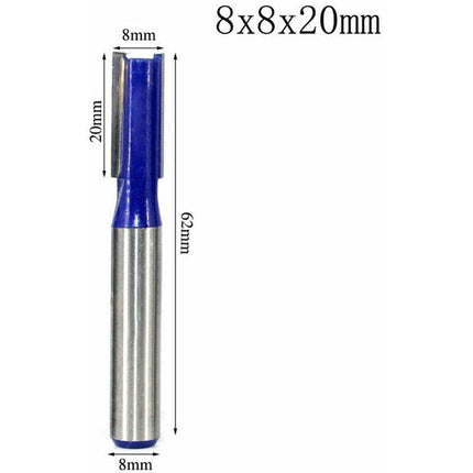 8 pcs 8Mm Shank Double Flute Straight ROuter Bit Set For Woodworking Tools 5Mm, 6Mm, 8Mm, 10Mm, 12Mm, 14Mm, 18Mm, 20Mm.