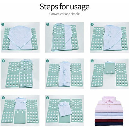 Folding Board, Foldable Organizer With Flip For Adults Clothes Folder Clothing Folder Shirt T-Shirt Green.