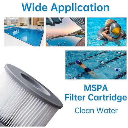 2 Pack Replacement Filters For Mspa - Cartridge Pump For Swimming Pools, Hot Tubs And Spas.