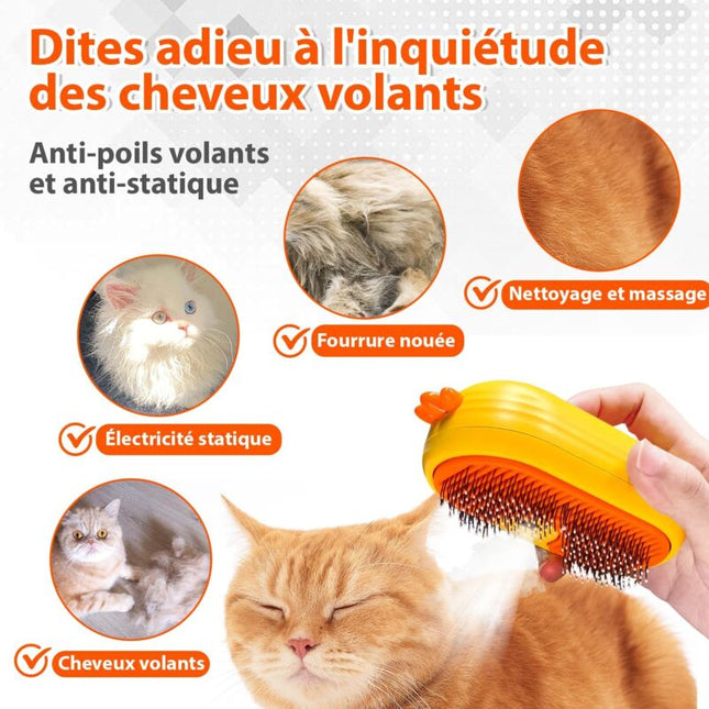 Cat Steam Brush With Release Button, Rechargeable Cat Steam Brush For Long And Short Hair Cats Dogs Rabbits,.