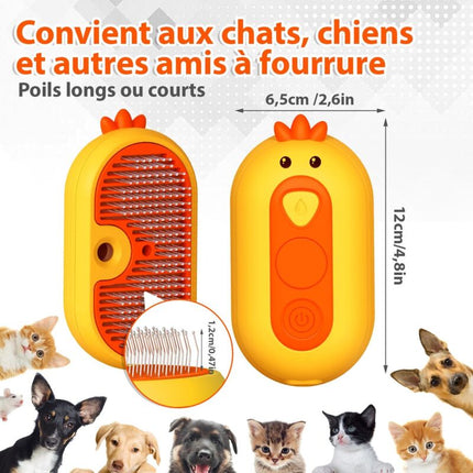 Cat Steam Brush With Release Button, Rechargeable Cat Steam Brush For Long And Short Hair Cats Dogs Rabbits,.