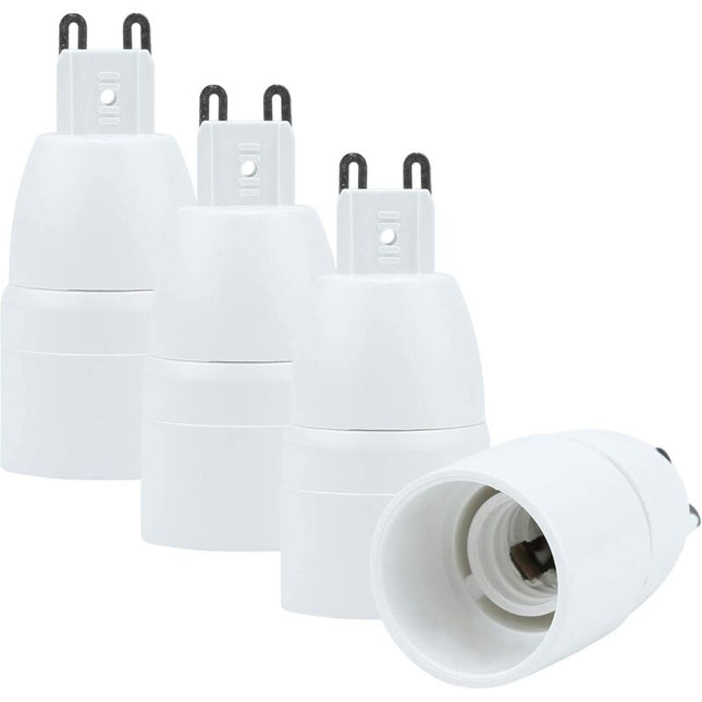 4X Lamp Socket Adapter G9 To E14 In White - 4 pcs Set Reformatting Converters For Lamp Sockets For Incandescent, LED,.