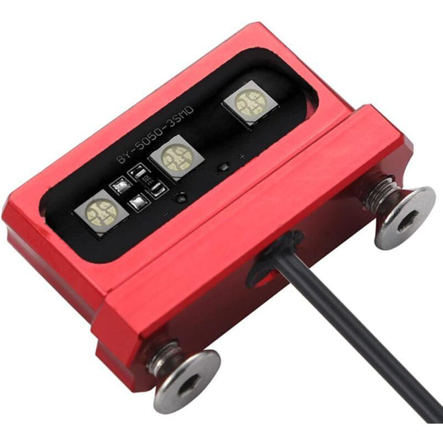 1Pc Cnc Motorcycle License Plate Light, Universal 12V Motorcycle LED Rear Brake Tail Light Lamp, White Light, Aluminum.