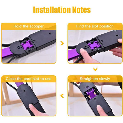 Foldable Dog And Cat Poop Scooper Pet Long Handle Pooper Scooper, Easy To Pick Up Waste, Black & Purple (Purple).