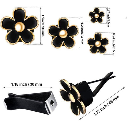 DAisy Flower Vent Clips,4 pcs Air Conditioning Outlet Clip Diffuser Vent Clip Car Air Freshener Flower Clip For Car Vent.