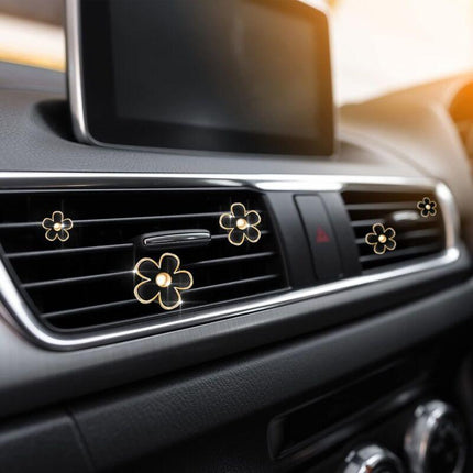 DAisy Flower Vent Clips,4 pcs Air Conditioning Outlet Clip Diffuser Vent Clip Car Air Freshener Flower Clip For Car Vent.