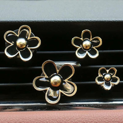 DAisy Flower Vent Clips,4 pcs Air Conditioning Outlet Clip Diffuser Vent Clip Car Air Freshener Flower Clip For Car Vent.
