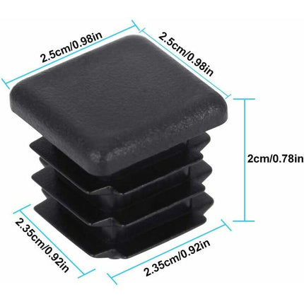 Decareta 20 pcs Chair Leg Cap, Square Pipe Cap, Plastic Square Post Cap For Furniture Feet Trampoline Cabinet Shelf.