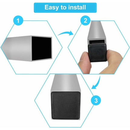 Decareta 20 pcs Chair Leg Cap, Square Pipe Cap, Plastic Square Post Cap For Furniture Feet Trampoline Cabinet Shelf.