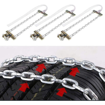 Tire Anti-Skid Chain, 3 pcs Steel Anti-Skid Chain For Car Snow Mud Chain(235-265Mm).