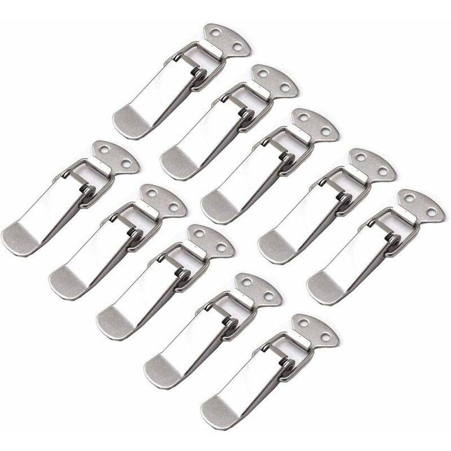 10 pcs Spring Loaded Toggle Latch Stainless Steel Lever Catch Drawer Hardware For Toolbox Suitcase And Chest.