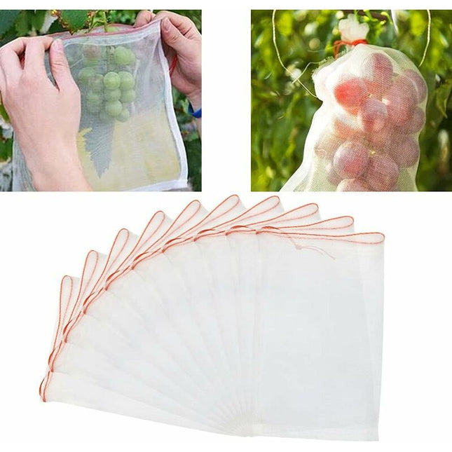 50 pcs Fruit Protection Bag Insect Mesh Bag Plant Protection Bag With Drawstring Anti-Insect Net Bags Insect Bag 2030Cm.