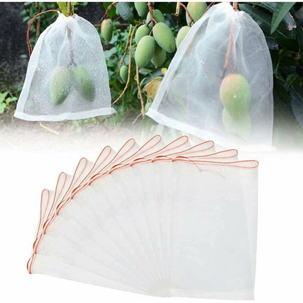 50 pcs Fruit Protection Bag Insect Mesh Bag Plant Protection Bag With Drawstring Anti-Insect Net Bags Insect Bag 2030Cm.