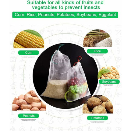 50 pcs Fruit Protection Bag Insect Mesh Bag Plant Protection Bag With Drawstring Anti-Insect Net Bags Insect Bag 2030Cm.