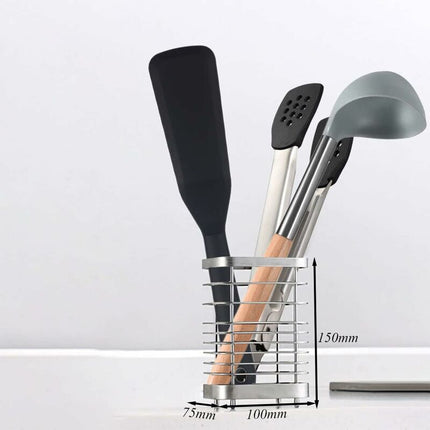 Stainless Steel Kitchen Utensil Holder, Cutlery Holder, Utensil Rack, Countertop Organizer, Restaurant Accessories.