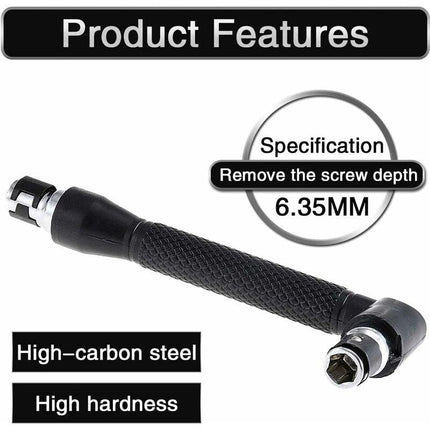 Mini Screwdriver And Bits, 1/4" Drive, L-Shaped Double Head Hexagonal Handle Extension Socket Wrench Flathead Torx.