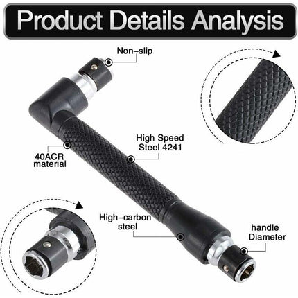 Mini Screwdriver And Bits, 1/4" Drive, L-Shaped Double Head Hexagonal Handle Extension Socket Wrench Flathead Torx.