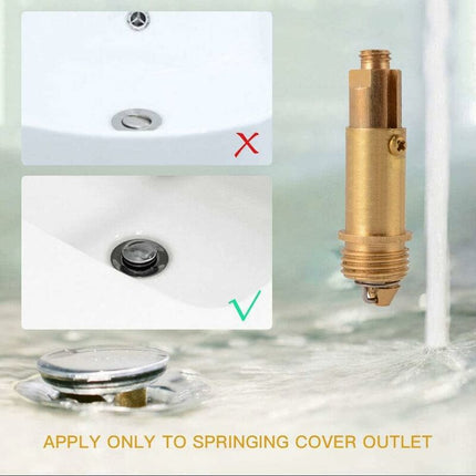 Brass Sink Drain Pipe With Spring Mechanism And Bolt.