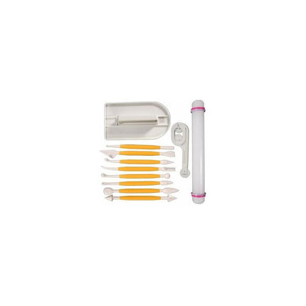 4 pcs Set DArk Sugar Paste Modeling Tools, 11 Cake Molds.