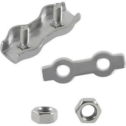 M2 Duplex Cable Clips 304 Stainless Steel Duplex Cable Clips For Wire ROpe Clotheslines Sun Sails Hanging Patio Fixed 8.
