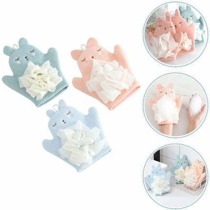 Children'S Bath Sponge Glove Cartoon Baby Kids Bath Shower Gloves Bath Sponge Bath Puppet Washcloth Towel With Animal.