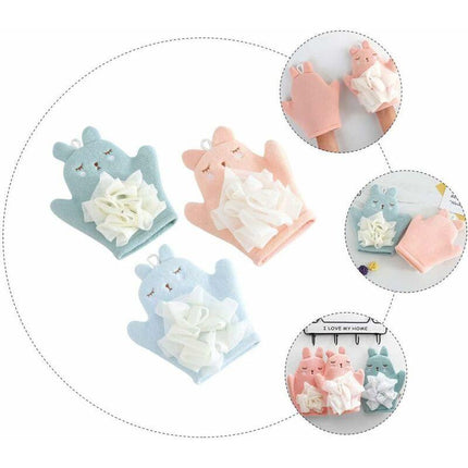 Children'S Bath Sponge Glove Cartoon Baby Kids Bath Shower Gloves Bath Sponge Bath Puppet Washcloth Towel With Animal.