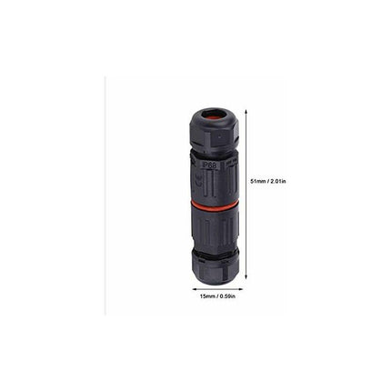 Whpps 10 pcs Ip68 Waterproof Straight Connector Junction Box Electrical Wire Cable 3 Pin Outdoor Connector Plug Socket.