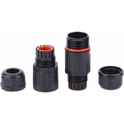 Whpps 10 pcs Ip68 Waterproof Straight Connector Junction Box Electrical Wire Cable 3 Pin Outdoor Connector Plug Socket.
