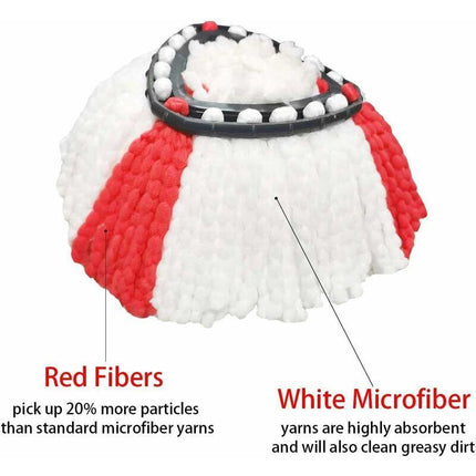 2 Pack Mop Heads Compatible With Vileda 2 In 1 Turbo Mop Replacement Head, Microfiber, Red, White..