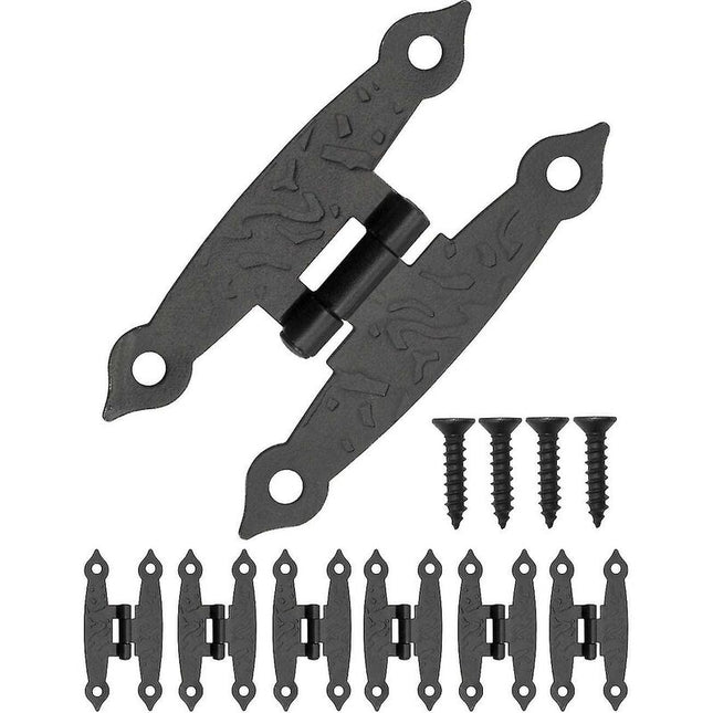 6 pcs Antique Metal Hinges For Cabinets, Cupboard Doors, Chests, Crates Retro Country House Style 65 X 34Mm.