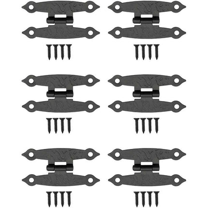 6 pcs Antique Metal Hinges For Cabinets, Cupboard Doors, Chests, Crates Retro Country House Style 65 X 34Mm.