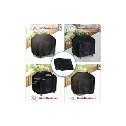 Bbq Cover, Waterproof Anti-Uv Barbecue Cover 210D Oxford Cloth Bbq Protective Cover Grill Cover - 170 61 117Cm, Black.
