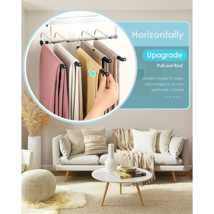 2 Pack Space Saving Hangers - Non-Slip Trouser Hanger With Foam Padded Swing Hanger Multi-Layer Hanger Organizer And.