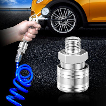 1/4" Bsp Pneumatic Quick Connector, 10 Pieces European Air Compressor Fitting, Compressor Connector For Pneumatic Hose.