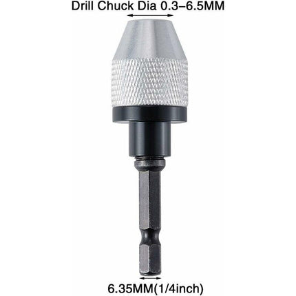 Quick Change Keyless Drill Chuck With 0.3-6.5Mm Hex Shank.