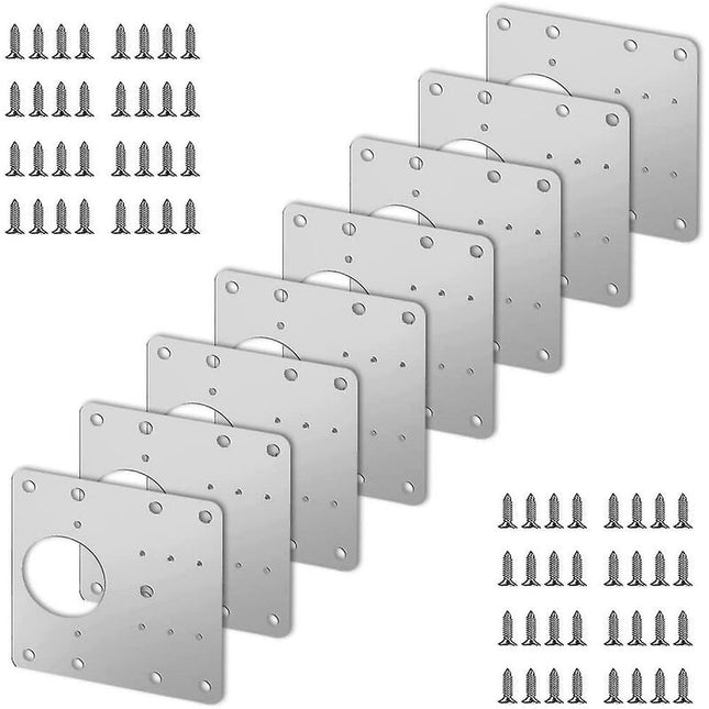 8 pcs Stainless Steel Cabinet Hinge Repair Plate With 48 Screws.