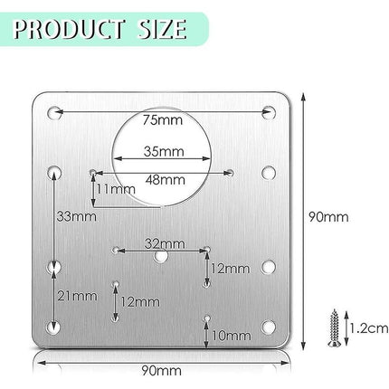 8 pcs Stainless Steel Cabinet Hinge Repair Plate With 48 Screws.