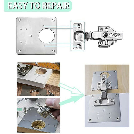 8 pcs Stainless Steel Cabinet Hinge Repair Plate With 48 Screws.