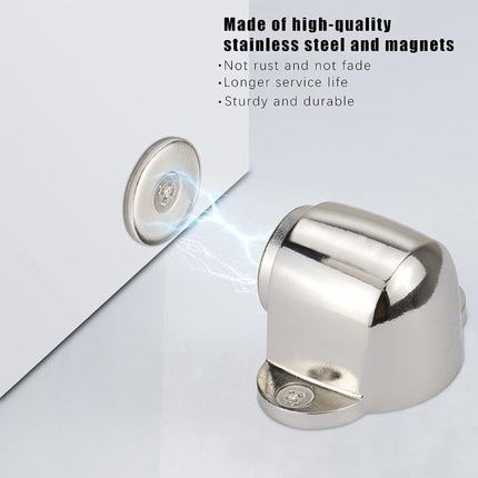 2 Pack Stainless Steel Magnetic Door Stopper Catch Door Stoppers With Screw Mounted, No Force Or Hitting Walls.
