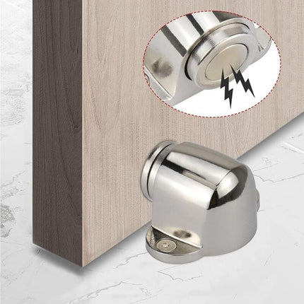 2 Pack Stainless Steel Magnetic Door Stopper Catch Door Stoppers With Screw Mounted, No Force Or Hitting Walls.