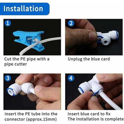 12 pcs RO Water Filter Accessories Nozzle Fitting 1/4 Inch 90 Degree Right Angle Fast Docking For Connecting Water Pipe.